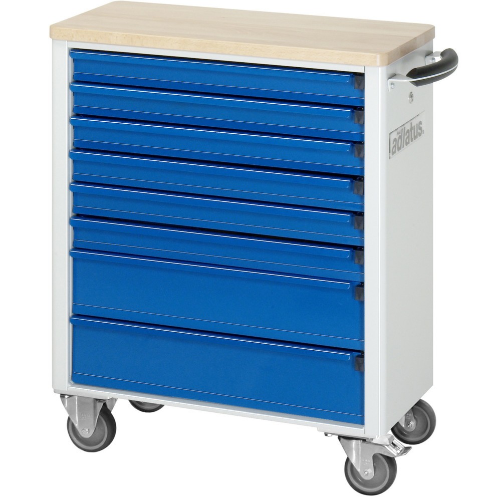 Produktabbildung Nr. 3: RAU Werkzeugwagen Serie adlatus 700, HxBxT 860 x 700 x 350 mm, 8 Schubladen 6 x 65, 2 x 130 mm, Arbeitsplatte Buche