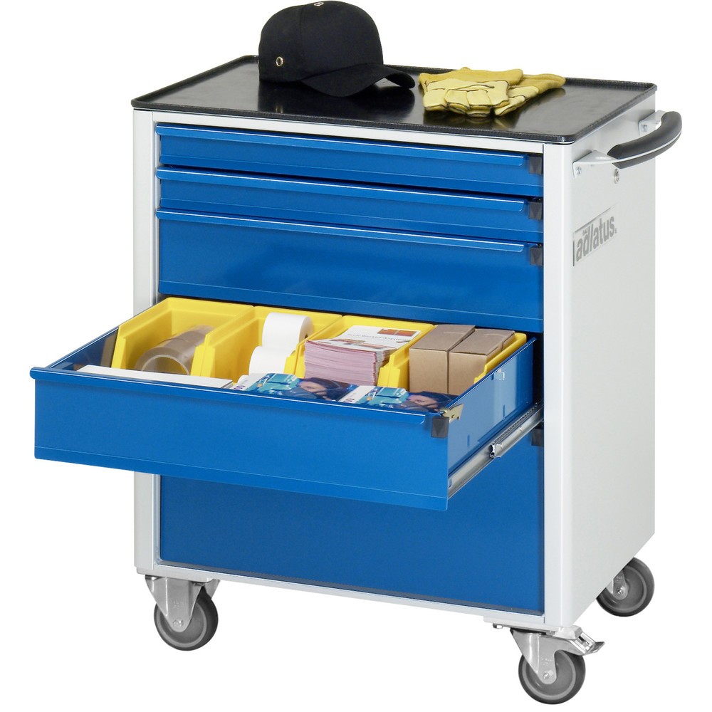 Produktabbildung Nr. 1: RAU Werkzeugwagen Serie adlatus 700, HxBxT 860 x 700 x 510 mm, 5 Schubladen 2 x 65, 2 x 130, 1 x 260 mm, Arbeitsplatte Metall