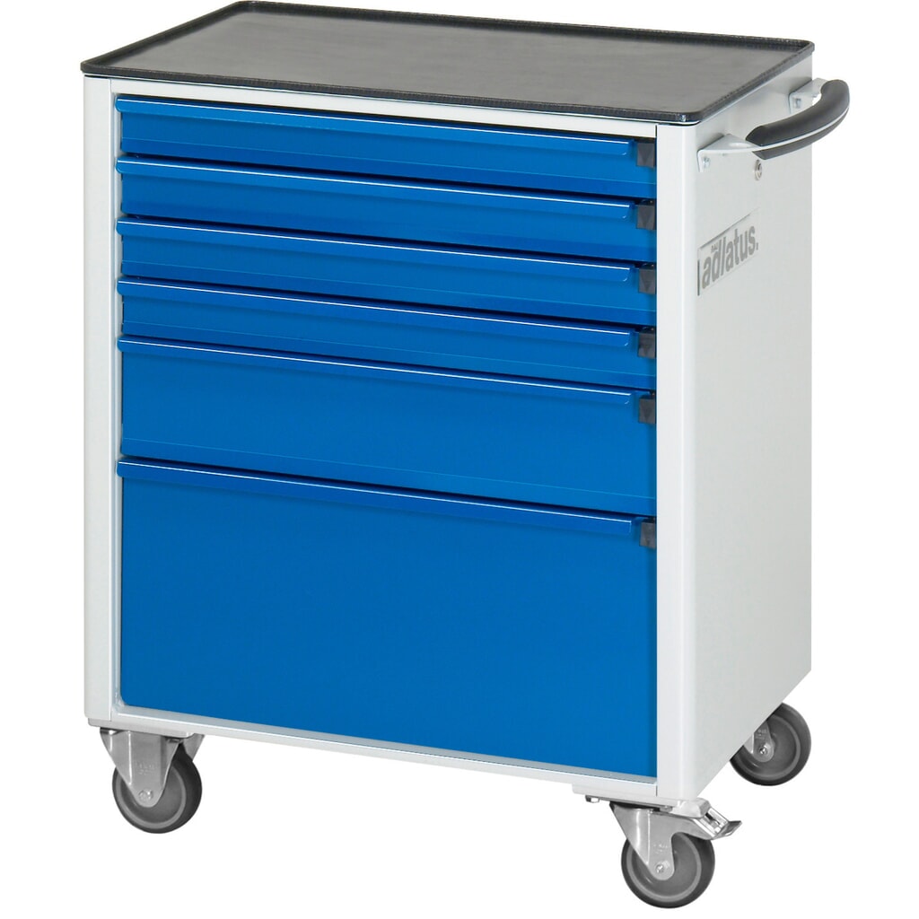 RAU Werkzeugwagen Serie adlatus 700, HxBxT 860 x 700 x 510 mm, 6 Schubladen 4 x 65, 1 x 130, 1 x 260 mm, Arbeitsplatte Metall Produktabbildung Nr. 2: RAU Werkzeugwagen Serie adlatus 700, HxBxT 860 x 700 x 510 mm, 6 Schubladen 4 x 65, 1 x 130, 1 x 260 mm, Arbeitsplatte Metall