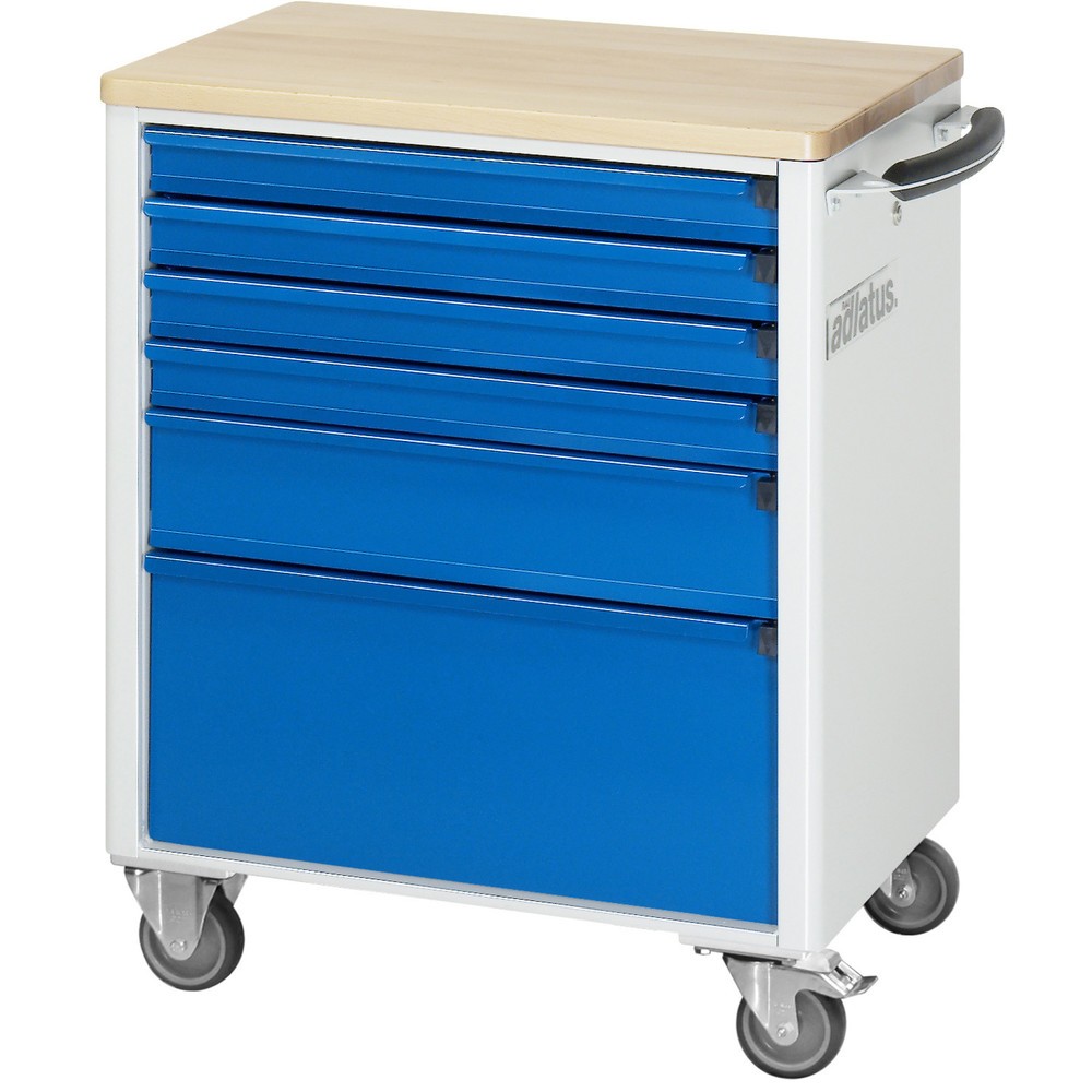 Produktabbildung Nr. 3: RAU Werkzeugwagen Serie adlatus 700, HxBxT 860 x 700 x 510 mm, 6 Schubladen 4 x 65, 1 x 130, 1 x 260 mm, Arbeitsplatte Buche