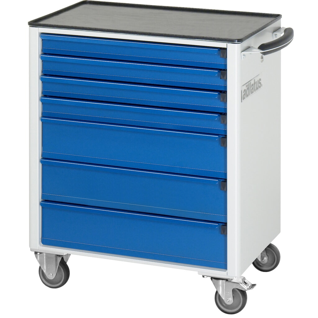 RAU Werkzeugwagen Serie adlatus 700, HxBxT 860 x 700 x 510 mm, 7 Schubladen 4 x 130, 3 x 260 mm, Arbeitsplatte Metall Produktabbildung Nr. 2: RAU Werkzeugwagen Serie adlatus 700, HxBxT 860 x 700 x 510 mm, 7 Schubladen 4 x 130, 3 x 260 mm, Arbeitsplatte Metall