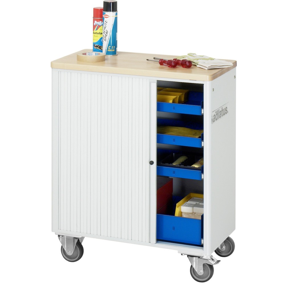 Produktabbildung Nr. 3: RAU Werkzeugwagen Serie adlatus 700, HxBxT 860 x 725 x 400 mm, 4 Schubladen ohne Einzelsicherung, 3 x 40, 1 x 105 mm, Arbeitsplatte Buche