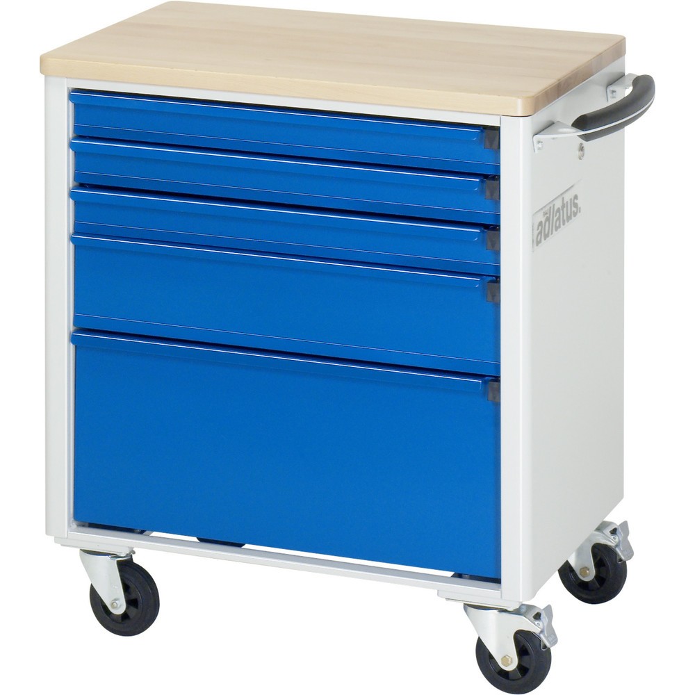 Produktabbildung Nr. 3: RAU Werkzeugwagen Serie adlatus 700, HxBxT 790 x 700 x 510 mm, 5 Schubladen 3 x 65, 1 x 130, 1 x 260 mm, Arbeitsplatte Buche