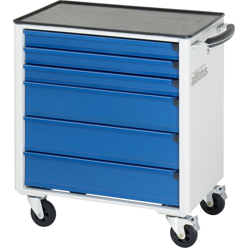 RAU Werkzeugwagen Serie adlatus 700, HxBxT 790 x 700 x 510 mm, 6 Schubladen 3 x 65, 3 x 130 mm, Arbeitsplatte Metall Produktabbildung Nr. 2: RAU Werkzeugwagen Serie adlatus 700, HxBxT 790 x 700 x 510 mm, 6 Schubladen 3 x 65, 3 x 130 mm, Arbeitsplatte Metall