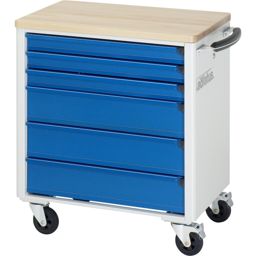 RAU Werkzeugwagen Serie adlatus 700, HxBxT 790 x 700 x 510 mm, 6 Schubladen 3 x 65, 3 x 130 mm, Arbeitsplatte Buche Produktabbildung Nr. 4: RAU Werkzeugwagen Serie adlatus 700, HxBxT 790 x 700 x 510 mm, 6 Schubladen 3 x 65, 3 x 130 mm, Arbeitsplatte Buche