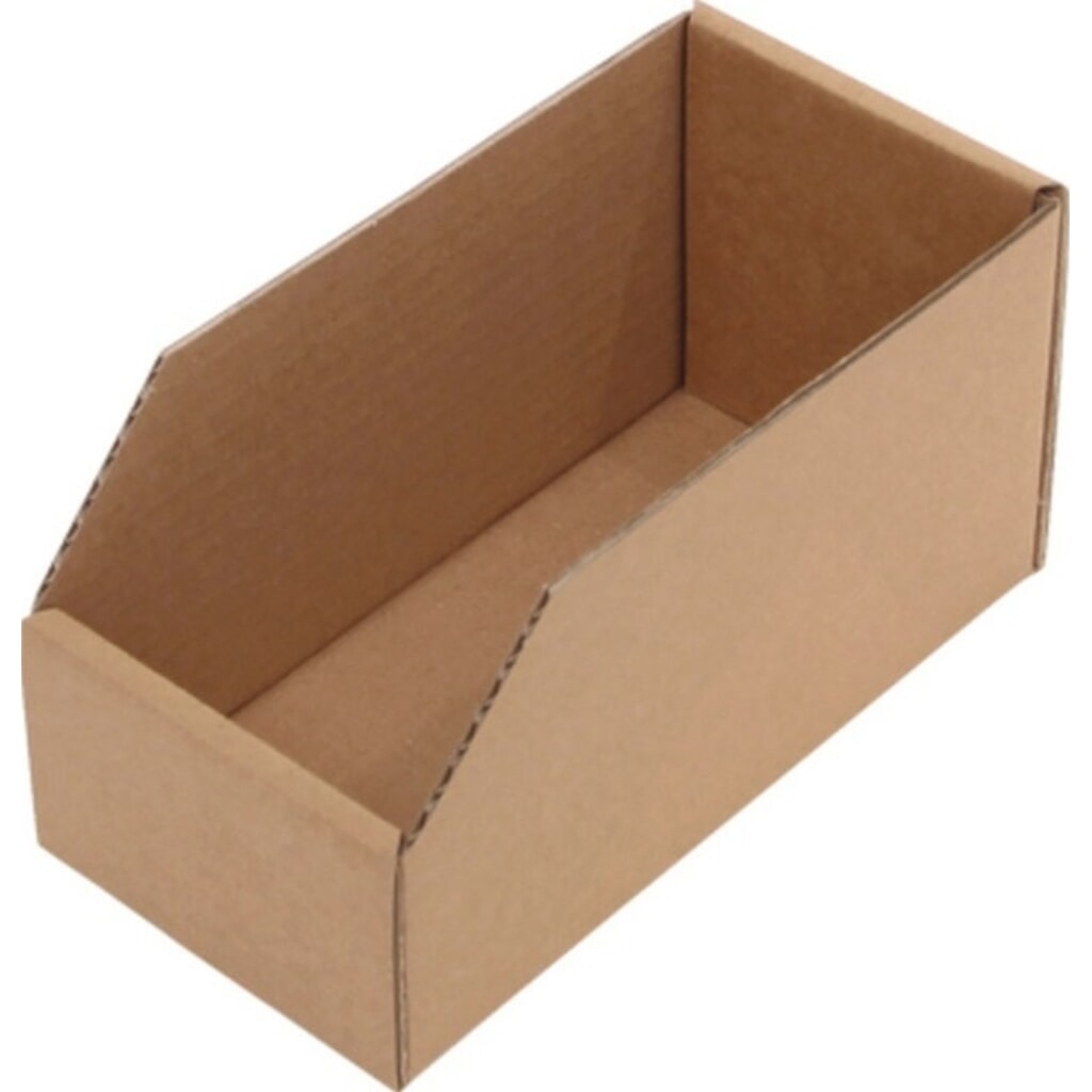 Regalkasten, braun 1-wellige Pappe, L200xB100xH100mm Produktabbildung: Regalkasten, braun 1-wellige Pappe, L200xB100xH100mm