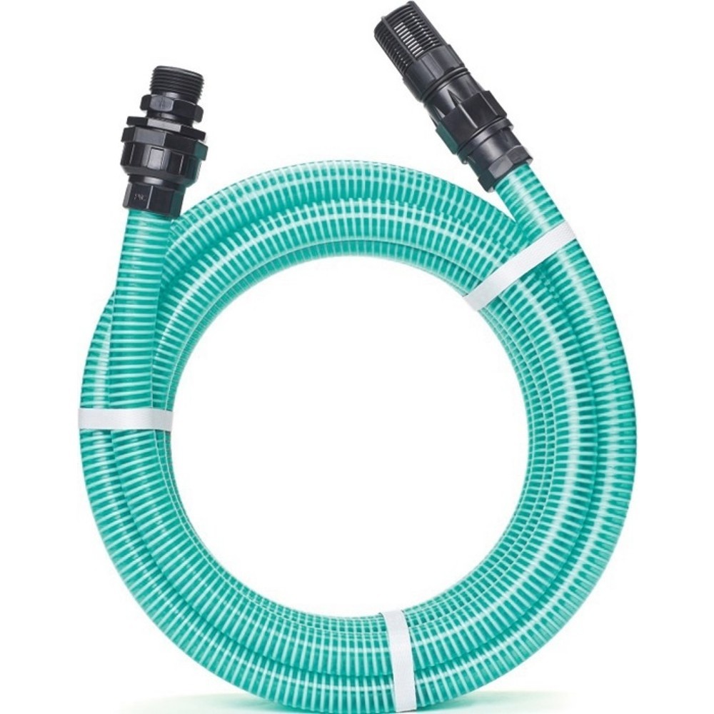 Produktabbildung: REHAU Saugschlauch-Garnitur RAUSPIRALFLEX, transparent grün, Innen-Ø 22 mm, Rolle, 2,6 mm Länge 7 m
