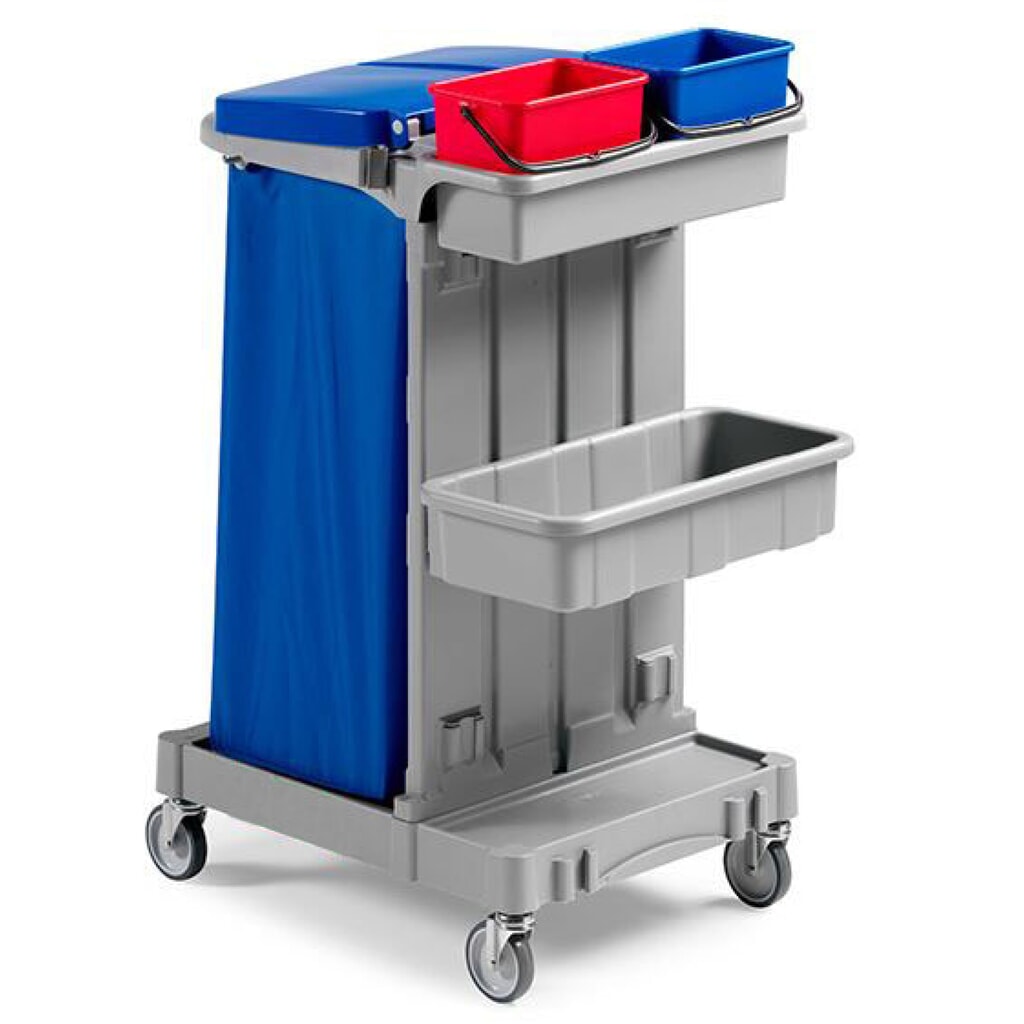 Reinigungswagen Poly I, 2x 4 Liter Produktabbildung: Reinigungswagen Poly I, 2x 4 Liter