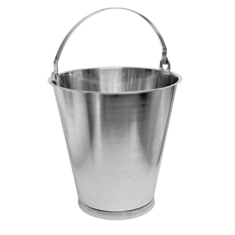 Produktabbildung: RENNER Eimer aus Edelstahl, mit Bodenring, 12 Liter