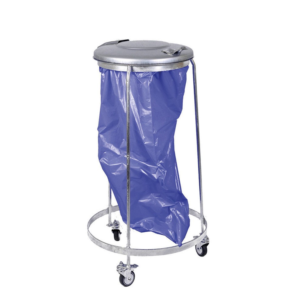 Produktabbildung: RENNER Müllsackständer Typ 8016 für 120-l-Müllsäcke, verfahrbar, verzinkter Deckel