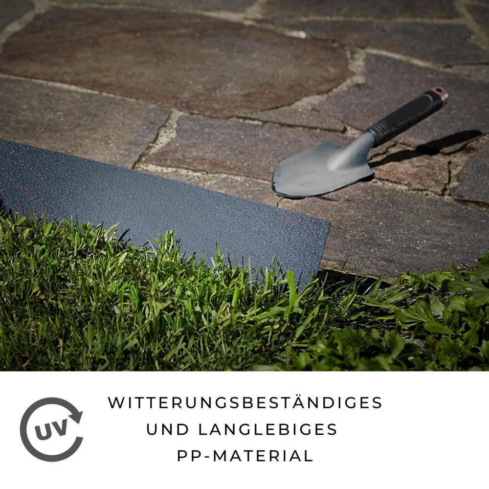 Produktabbildung Nr. 6: Restposten - Zwischenverkauf vorbehalten: HEMMDAL Beetumrandungskante, anthrazit – 0,12 x 12 m – aus hochwertigem PP