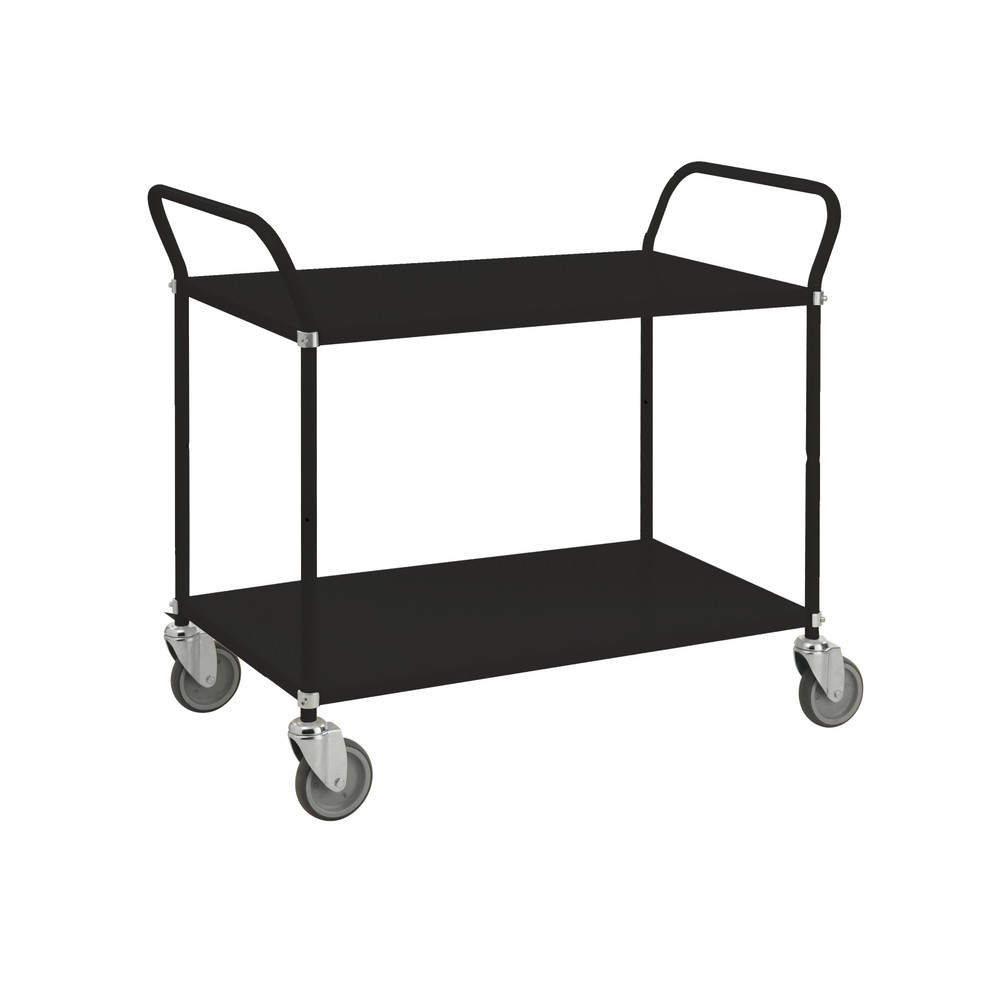 Produktabbildung Nr. 1: Kongamek Servierwagen mit 4 Lenkrollen, 2 Etagen à 480 x 1.080 mm, TK 100 kg