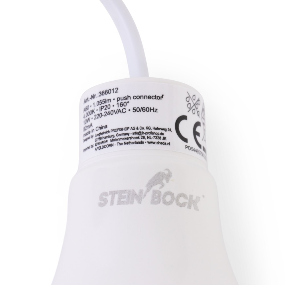 Produktabbildung Nr. 3: Restposten - Zwischenverkauf vorbehalten: Steinbock® LED-Baustellen-Leuchtmittel, 10 W, 1.055 lm, 4.000 K, SMD 2835, IP 20, 6 Stk/VE