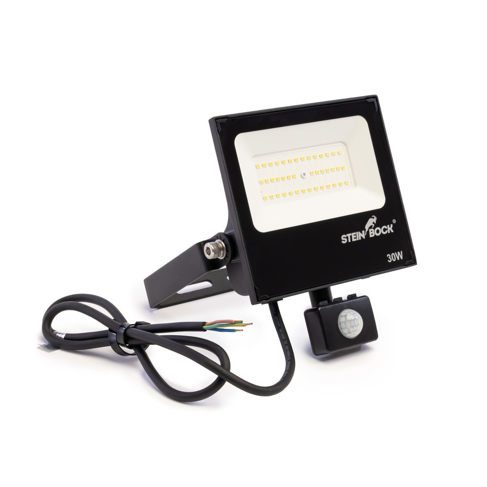 Produktabbildung: Restposten - Zwischenverkauf vorbehalten: Steinbock® Wandstrahler CCT, 30 W, 3.750 lm, 5.000 K, inkl. Bewegungsmelder