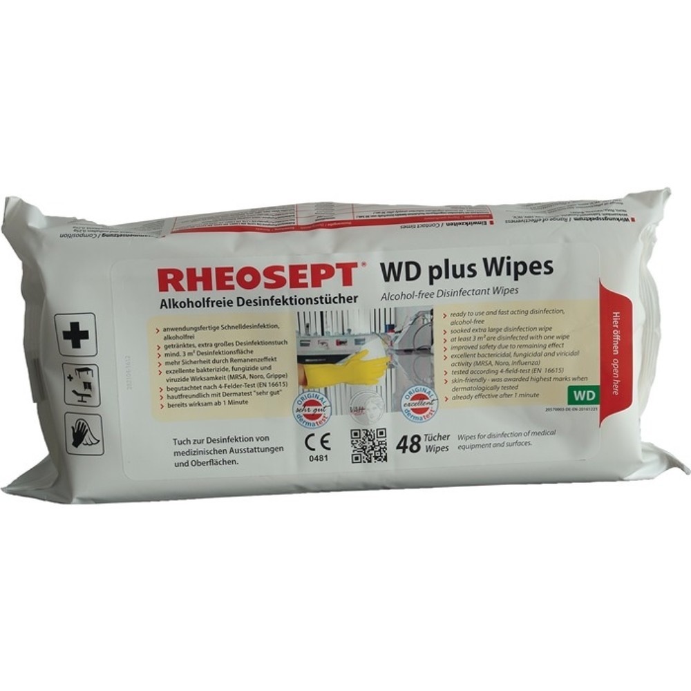 Produktabbildung: RHEOSEPT Desinfektionstücher RHEOSEPT, L300xB270ca. mm, KT=6x48 Tücher
