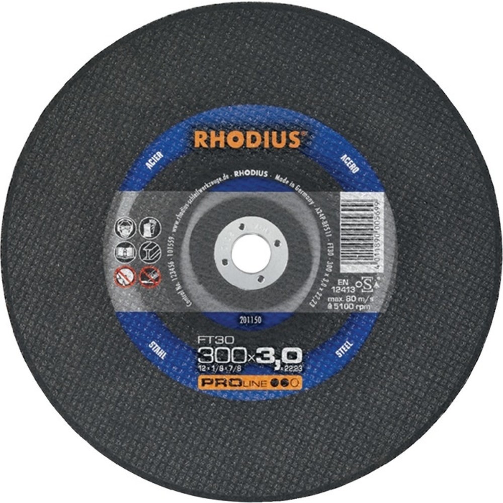 Produktabbildung: RHODIUS Trennscheibe FT30 D350x4mm ger.STA Bohr.20mm