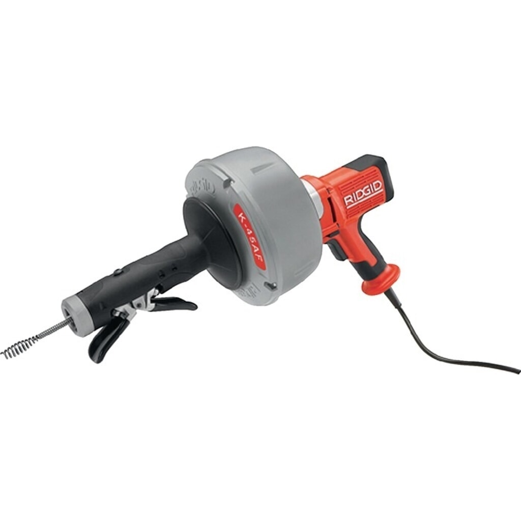 RIDGID Elektrorohrreinigungsmaschine K-45 AF- 5, Spirallänge 7,6 / 10,7 m, Spiralen-Durchmesser 8 / 10 mm Produktabbildung: RIDGID Elektrorohrreinigungsmaschine K-45 AF- 5, Spirallänge 7,6 / 10,7 m, Spiralen-Durchmesser 8 / 10 mm