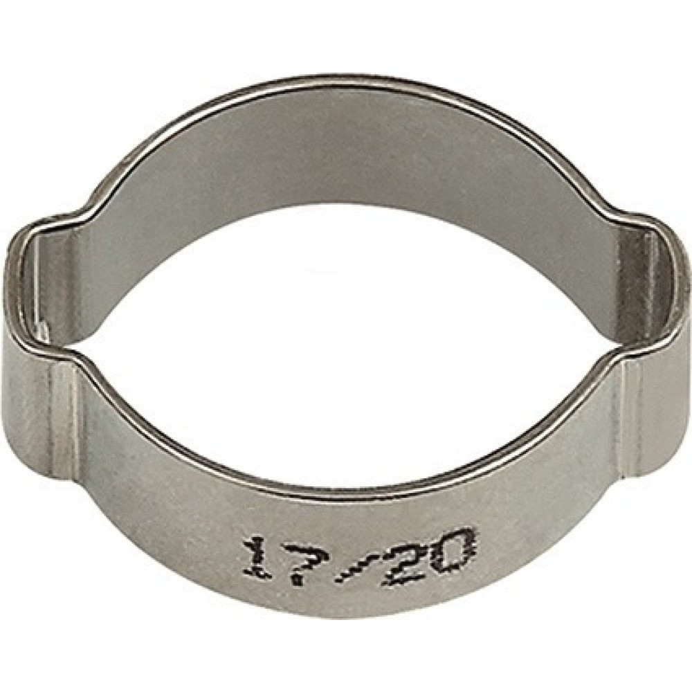 Produktabbildung: RIEGLER Schlauchklemme 2-Ohr, Edelstahl 1.4301 (W4), 50St./Beutel, Spannbereich 11-13 mm