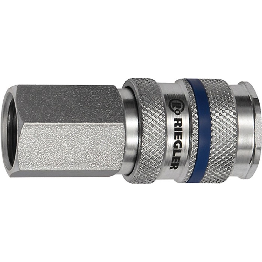 Produktabbildung: RIEGLER Schnellverschlusskupplung, Gewinde G 1/4 11,45 mm, DN 7,8 Innengewinde Stahl