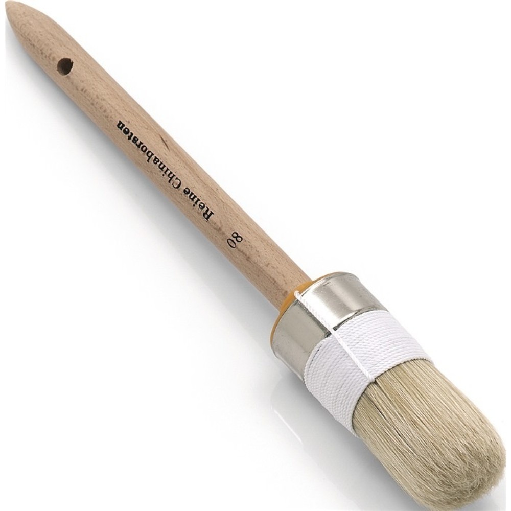 Produktabbildung: Ringpinsel Gr.12 Borsten-L.90mm 20mm helle Chinaborste roh.Holzstiel