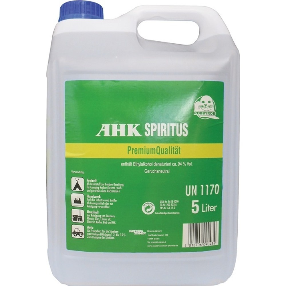 ROBBYROB Brennspiritus AHK, 5 l, Kanister Produktabbildung: ROBBYROB Brennspiritus AHK, 5 l, Kanister