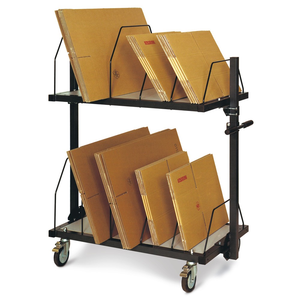 Produktabbildung: Rocholz Kartonagen-Magazin mit Schiebebügel, 3 Ebenen, HxBxT 1.860 x 1.015 x 600 mm