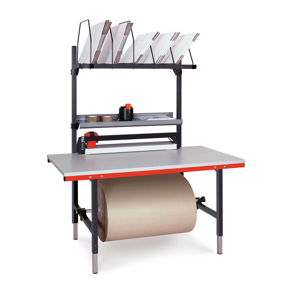 Produktabbildung: Rocholz Komplettpacktisch mit Schneidvorrichtung, HxBxT 690-960 x 1.600 x 800 mm