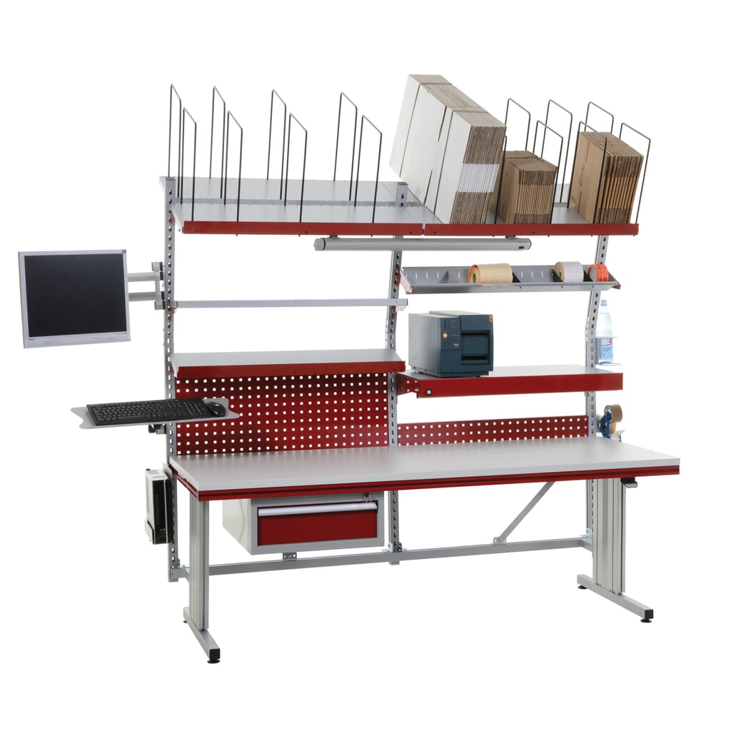Rocholz Elektrisch höhenverstellbarer Packtisch FLEX Premium, Komplettausstattung, HxBxT 720-1.120 x 2.000 x 800 mm Produktabbildung Nr. 11: Rocholz Elektrisch höhenverstellbarer Packtisch FLEX Premium, Komplettausstattung, HxBxT 720-1.120 x 2.000 x 800 mm