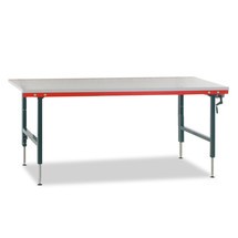 Produktabbildung Nr. 1: Rocholz Manuell höhenverstellbarer Packtisch SYSTEM 2000 mit Waage bis 60 kg, nicht eichfähig, HxBxT 690-960 x 2.000 x 920 mm