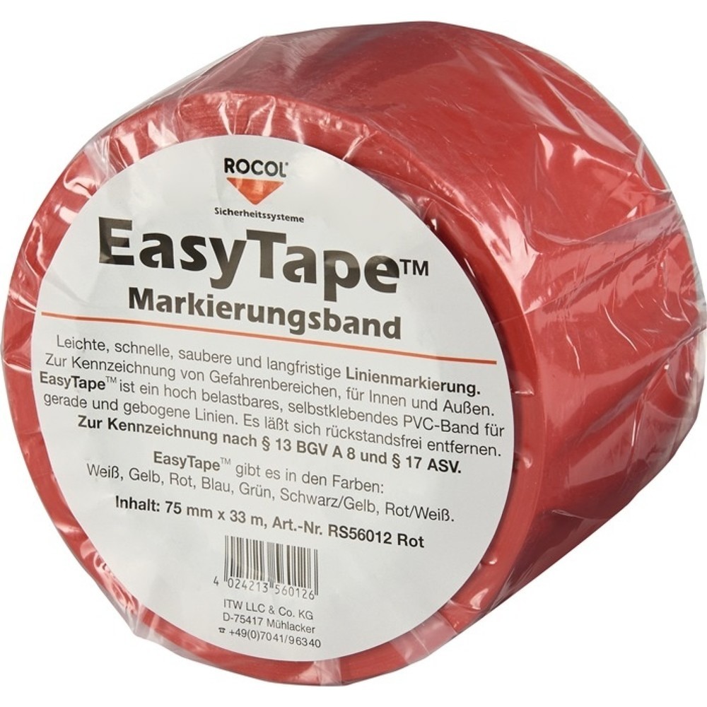 Produktabbildung Nr. 2: ROCOL Bodenmarkierungsband Easy Tape, rot, PVC, Rolle, Länge 33 m Breite 75 mm