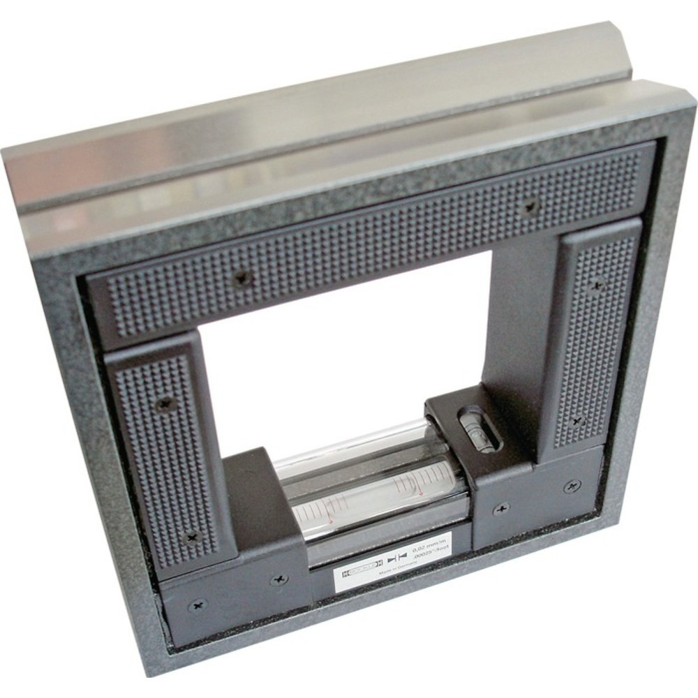 Produktabbildung: ROECKLE Rahmenwasserwaage DIN 877, Genauigkeit 0,1 mm/m 0,5 mm/m, 150 x 150 x 42 mm