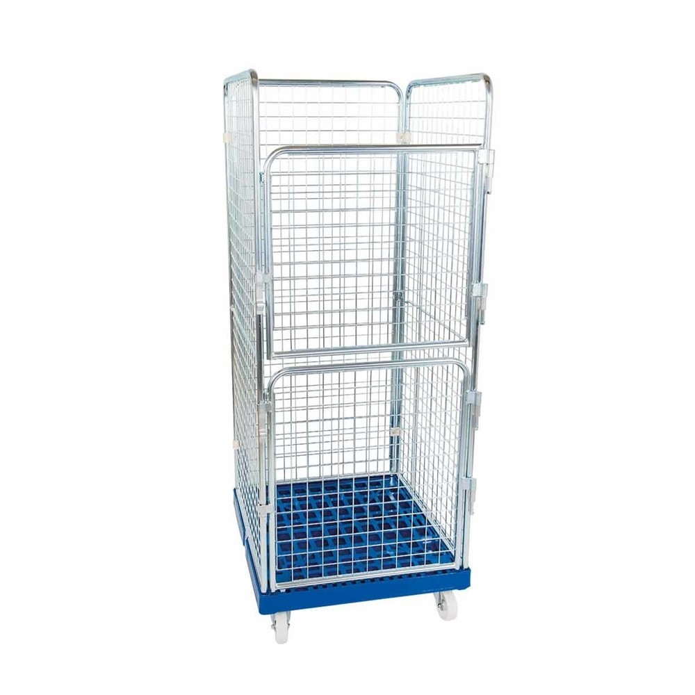 Produktabbildung: Rollbehälter ADB 1600 KU blau, 724 x 815 mm, 4-seitig, 2 Türen, Cr 3