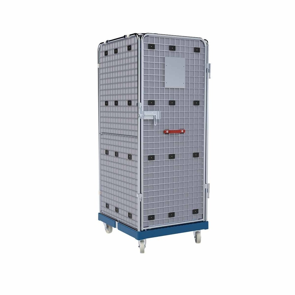 Produktabbildung: Rollbehälter ADB 1600 KU blau, 724 x 815 mm, 5-seitig, 1 Tür, Cr 3, mit Auskleidung