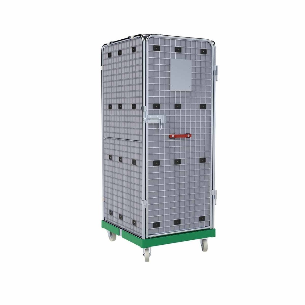 Produktabbildung Nr. 1: Rollbehälter ADB 1600 KU grün, 724 x 815 mm, 5-seitig, 1 Tür, Cr 3, mit Auskleidung