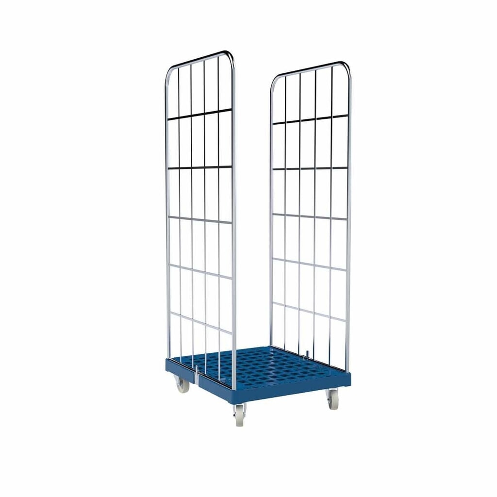 Rollbehälter Classic, 2-seitig, galvanisch verzinkt, Kunststoff-Rollplatte, HxBxT 1.850 x 724 x 815 mm, lichtblau Produktabbildung: Rollbehälter Classic, 2-seitig, galvanisch verzinkt, Kunststoff-Rollplatte, HxBxT 1.850 x 724 x 815 mm, lichtblau