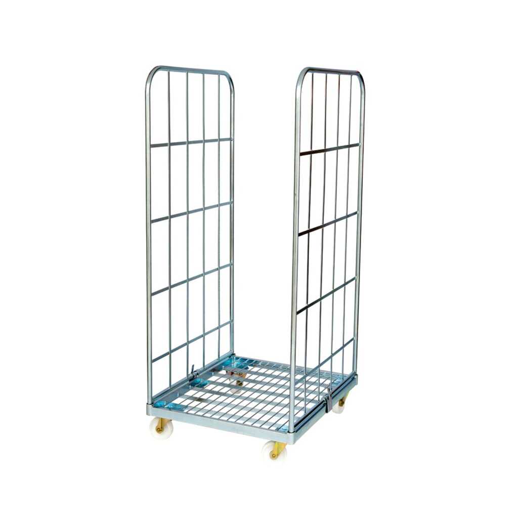 Rollbehälter Classic, 2-seitig, galvanisch verzinkt, Stahl-Rollplatte, HxBxT 1.650 x 710 x 800 mm Produktabbildung: Rollbehälter Classic, 2-seitig, galvanisch verzinkt, Stahl-Rollplatte, HxBxT 1.650 x 710 x 800 mm