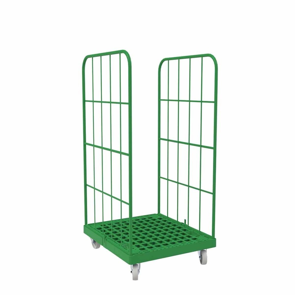 Rollbehälter Classic, 2-seitig, grobmaschig, pulverbeschichtet, Kunststoff-Rollplatte, HxBxT 1.550 x 724 x 815 mm