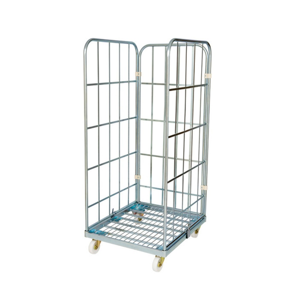 Produktabbildung: Rollbehälter Classic, 3-seitig, galvanisch verzinkt, Stahl-Rollplatte, HxBxT 1.650 x 710 x 800 mm