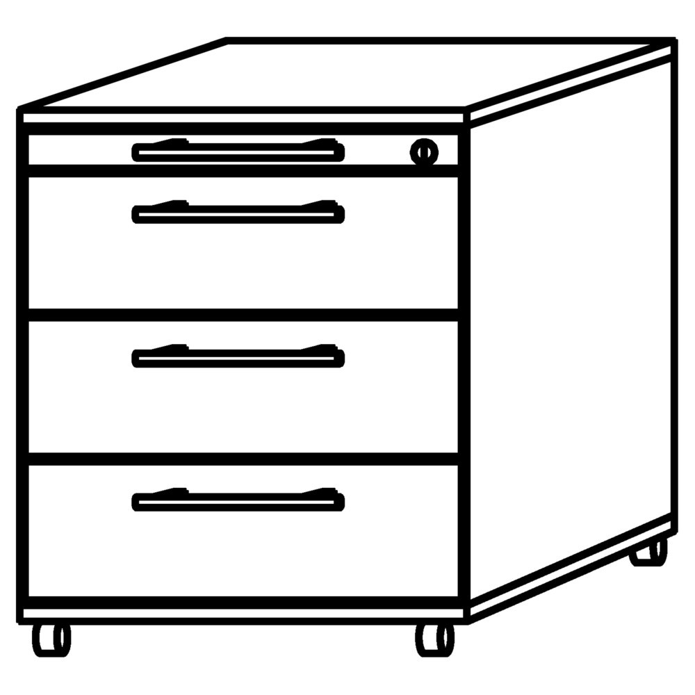 Produktabbildung Nr. 2: Rollcontainer Akzent, HxBxT 590 x 428 x 580 mm, grau