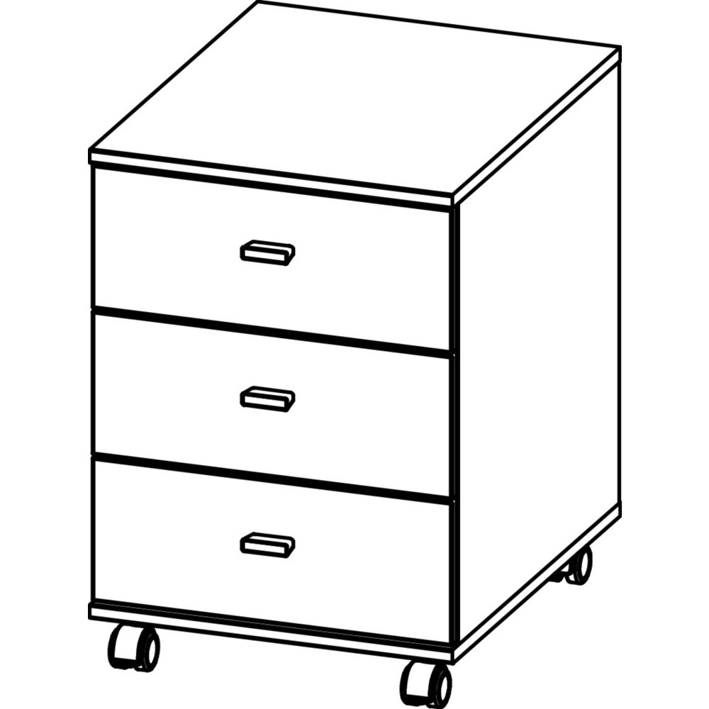 Produktabbildung Nr. 6: Rollcontainer ALTINO, 3 Schubladen, Weiß/Navarra-Eiche-Nb.
