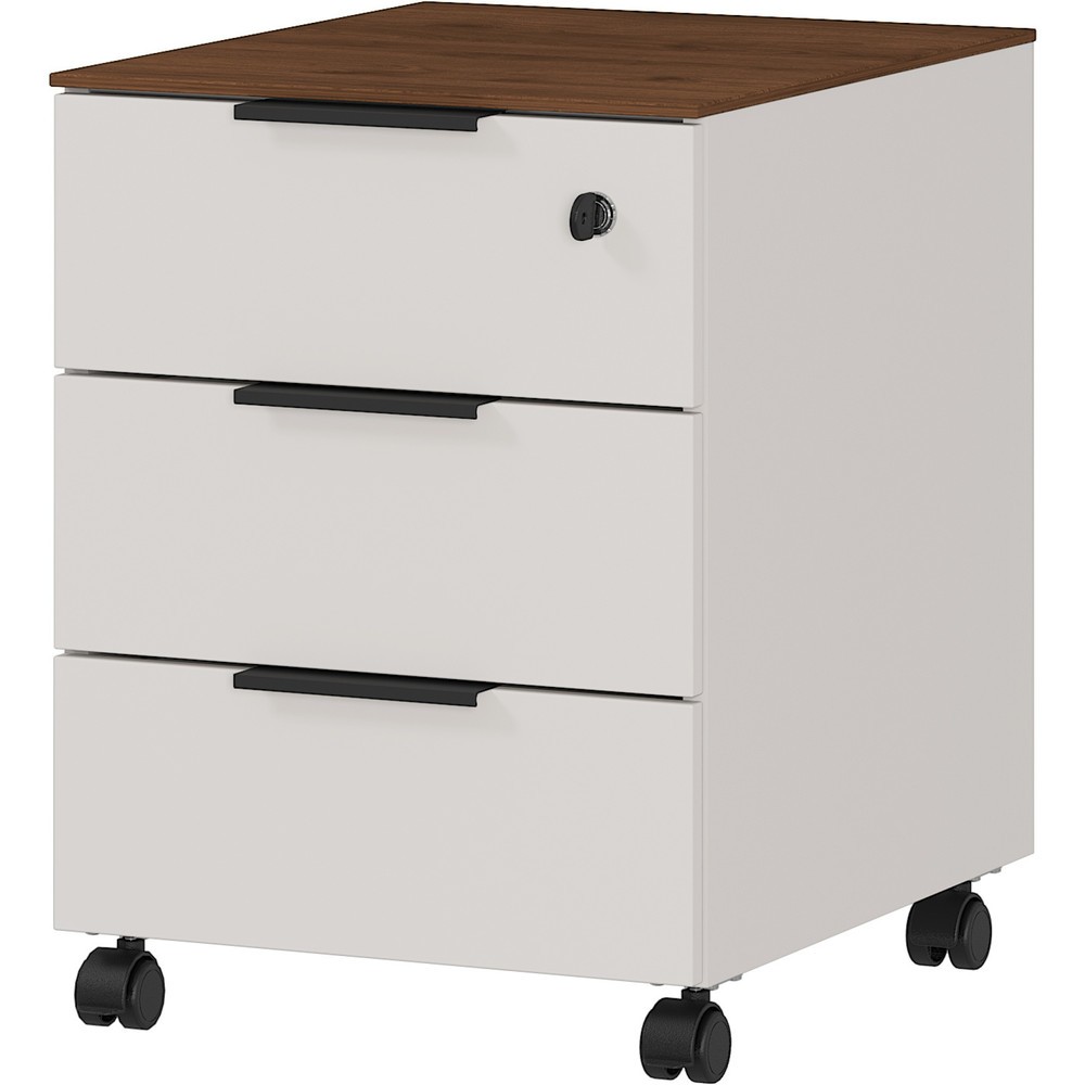 Produktabbildung: Rollcontainer ANCONA, 3 Schubladen, Kaschmir/Nussbaum-Nb.