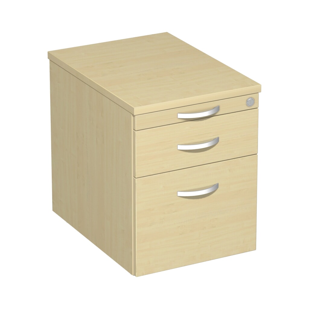 Produktabbildung: Rollcontainer Lissabon mit Hängeregister, HxBxT 566 x 600 x 430 mm, Kunststoffschübe, Ahorn