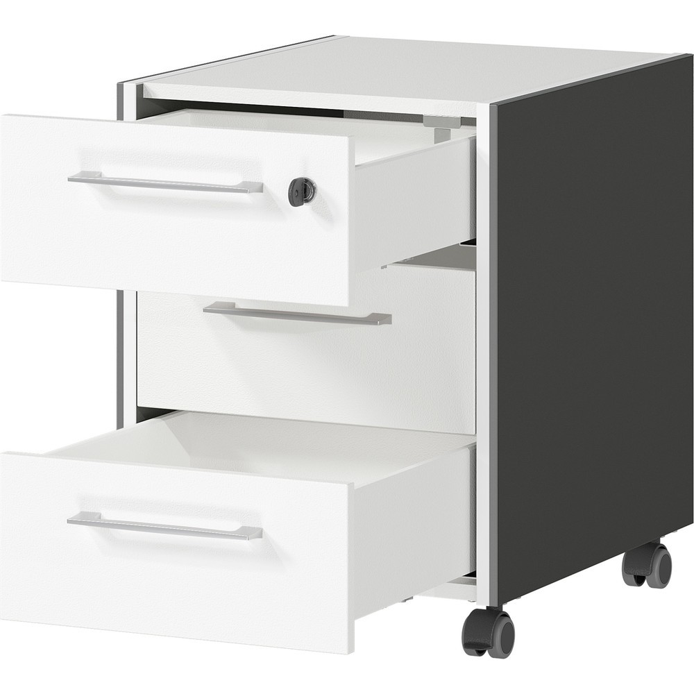 Produktabbildung Nr. 3: Rollcontainer PASADENA, 3 Schubladen, Graphit/Weiß