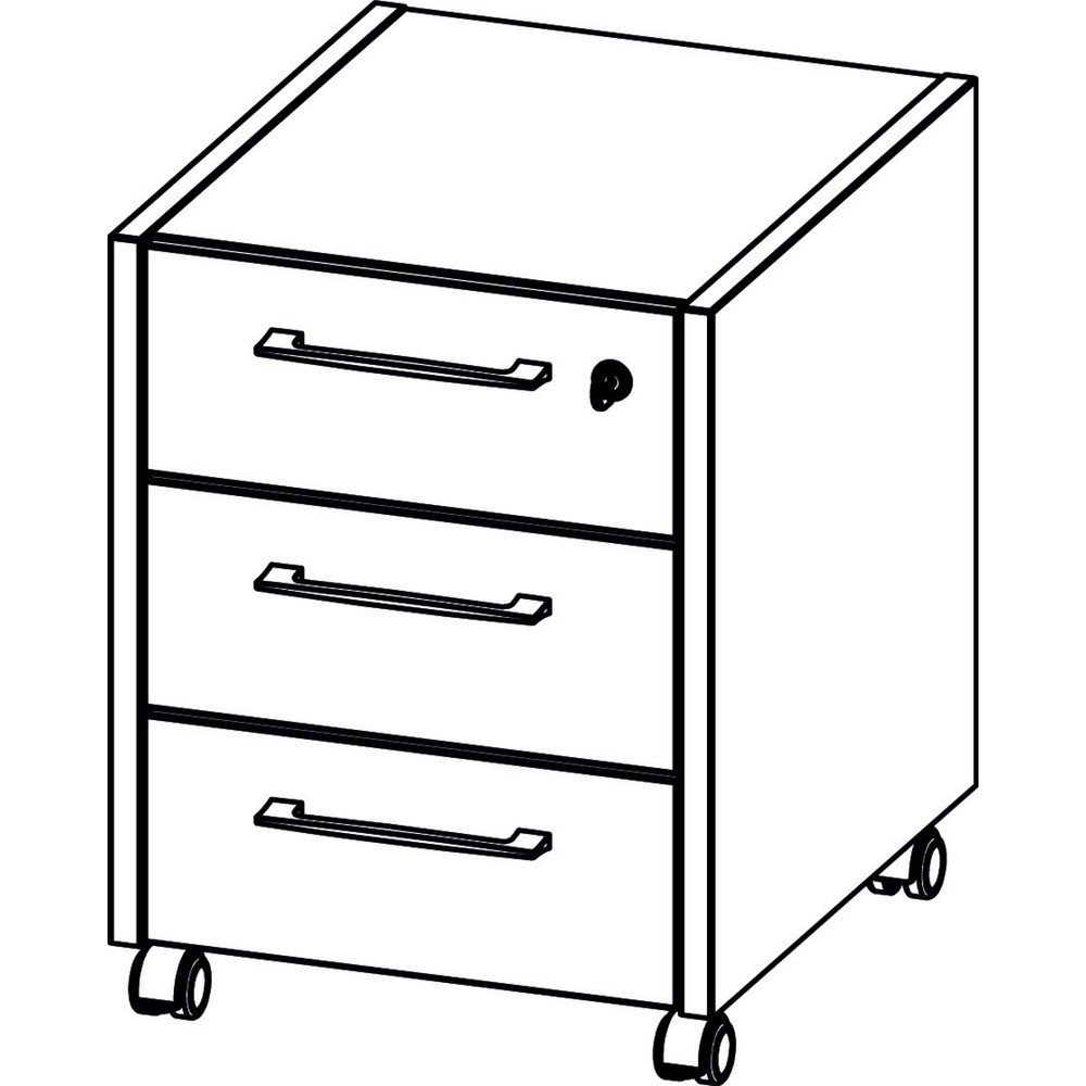 Produktabbildung Nr. 5: Rollcontainer PASADENA, 3 Schubladen, Graphit/Weiß