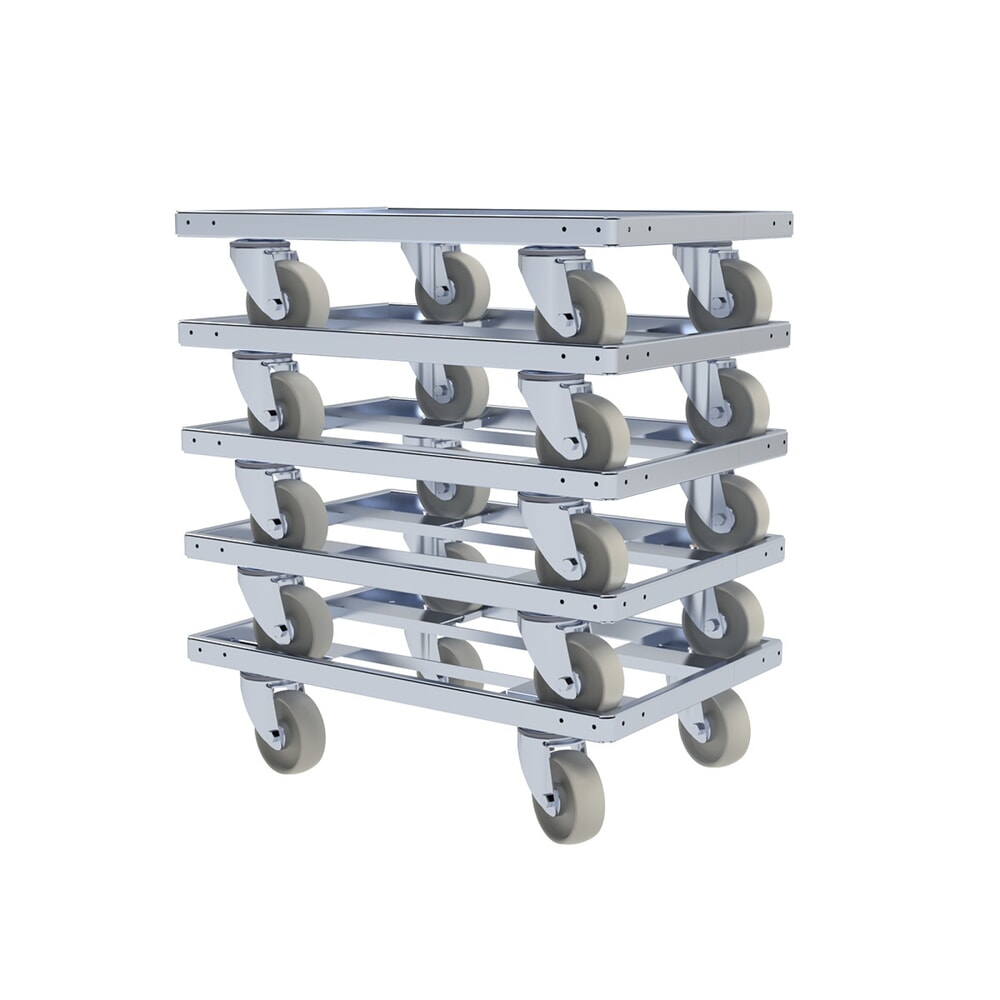 Produktabbildung Nr. 2: rolldolly® Industrie-Transportroller für Euro-Stapelbehälter, Rahmenplattform, Tragkraft 250 kg, BxT 400 x 600 mm, Polypropylen-Bereifung