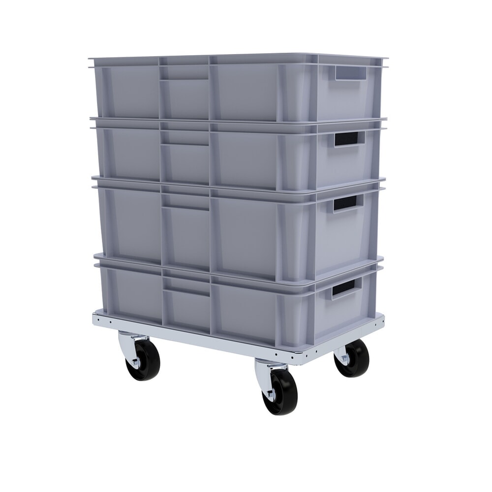 Produktabbildung Nr. 3: rolldolly® Industrie-Transportroller für Euro-Stapelbehälter, Rahmenplattform, Tragkraft 250 kg, BxT 400 x 600 mm, ESD-Polyamid-Bereifung