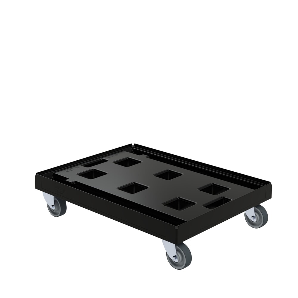 Produktabbildung: rolldolly® Transportroller BASIC für Euro-Stapelbehälter, Tragkraft 300 kg, HxBxT 195 x 814 x 610 mm
