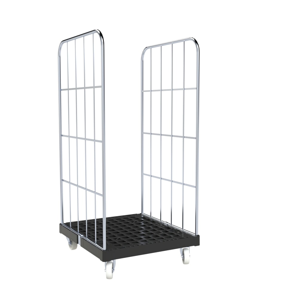 rolltainer® 2-seitiger Rollbehälter BASIC, Rollplatte aus Receycling-Kunststoff, HxBxT 1.530 x 724 x 815 mm Produktabbildung: rolltainer® 2-seitiger Rollbehälter BASIC, Rollplatte aus Receycling-Kunststoff, HxBxT 1.530 x 724 x 815 mm