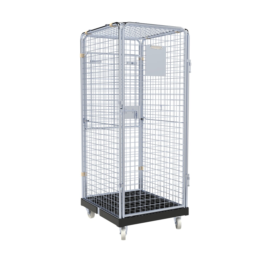 Produktabbildung Nr. 2: rolltainer® Antidiebstahl Rollbehälter Basic, 5-seitig, Rollplatte aus Recycling-Kunststoff, schwarz, HxBxT 1.810 x 724 x 815 mm, fester Zwischenboden
