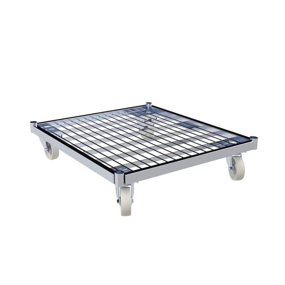 Produktabbildung Nr. 1: rolltainer® Rollbehälter Rollplatte aus Metall, BxT 710 x 800 mm, Raddurchmesser 108 mm, ohne Bügel